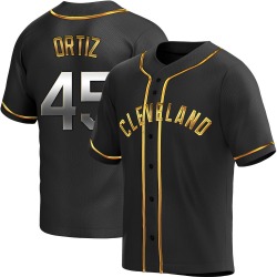 Luis Ortiz Cleveland Guardians Men's Replica Alternate Jersey - Black Golden