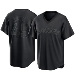 Luis Ortiz Cleveland Guardians Men's Replica Pitch Fashion Jersey - Black