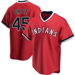 Luis Ortiz Cleveland Guardians Men's Replica Road Cooperstown Collection Jersey - Red