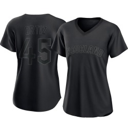 Luis Ortiz Cleveland Guardians Women's Authentic Pitch Fashion Jersey - Black