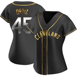 Luis Ortiz Cleveland Guardians Women's Replica Alternate Jersey - Black Golden