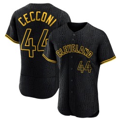 Slade Cecconi Cleveland Guardians Men's Authentic Snake Skin City Jersey - Black