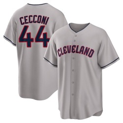 Slade Cecconi Cleveland Guardians Men's Replica Road Jersey - Gray