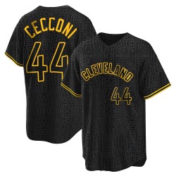 Slade Cecconi Cleveland Guardians Men's Replica Snake Skin City Jersey - Black