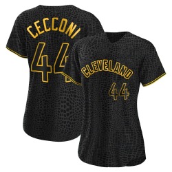 Slade Cecconi Cleveland Guardians Women's Authentic Snake Skin City Jersey - Black