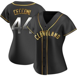 Slade Cecconi Cleveland Guardians Women's Replica Alternate Jersey - Black Golden